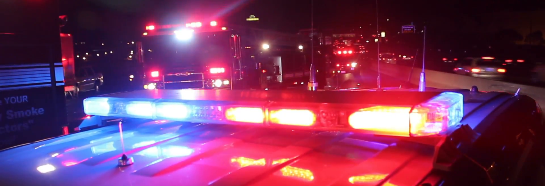 emergency vehicle lights at night