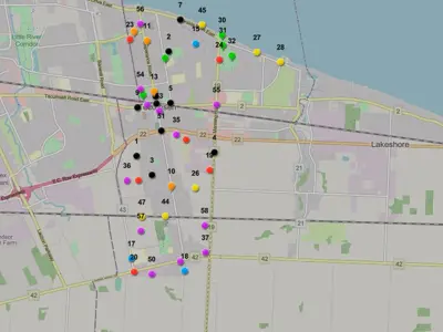 Map with capital works projects identified