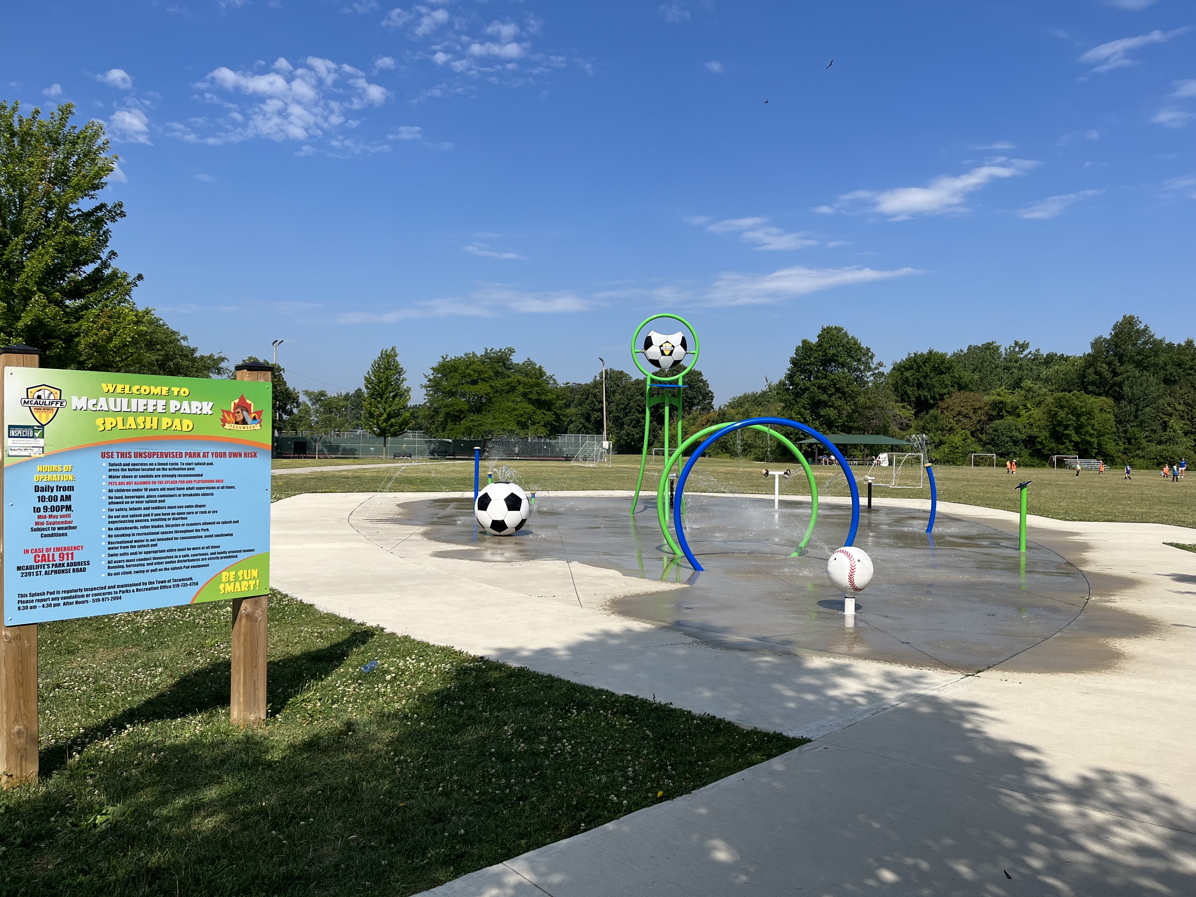 Children enjoying the splash pad